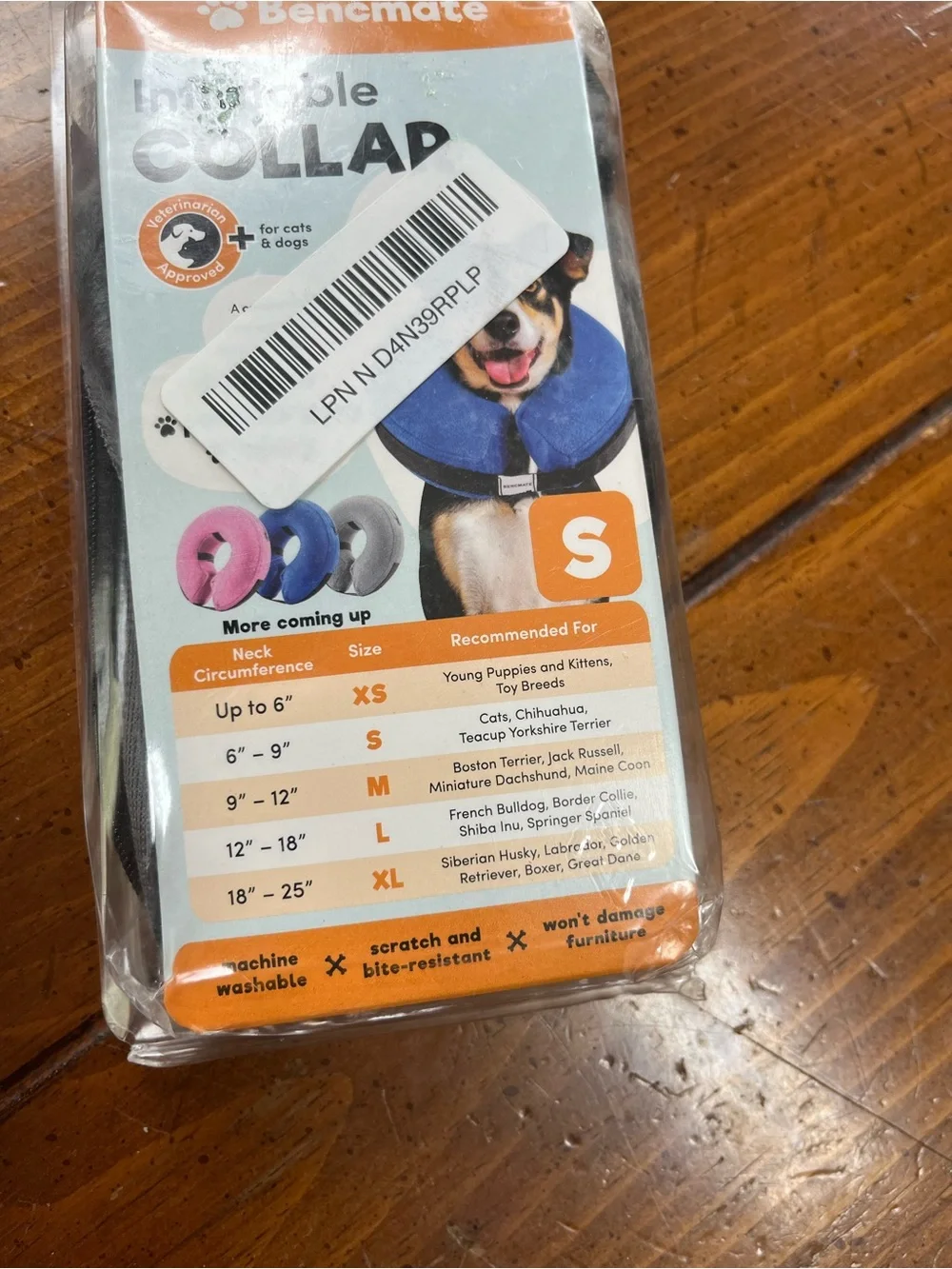 Bencmate Inflatable Dog Recovery Collar Cone Alternative Blue Size Small